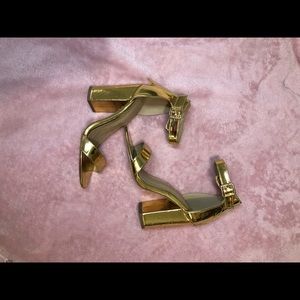 Gold Block Heels
